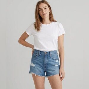 Madewell Relaxed Denim Cotton Boyfriend Shorts 32